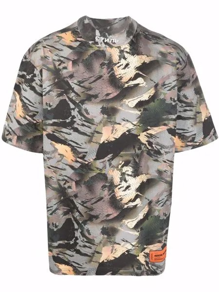 Heron Preston футболка с воротником-стойкой и камуфляжным принтом