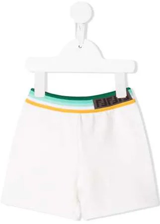 Fendi Kids спортивные шорты с поясом в полоску