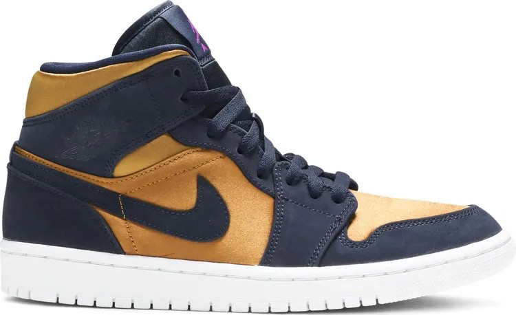 Кроссовки Air Jordan 1 Mid SE Premium Stain Gold, золотой