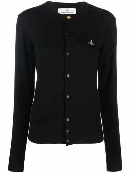 Vivienne Westwood embroidered-orb virgin wool cardigan