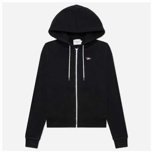 Женская толстовка Maison Kitsune Tricolor Fox Patch Zip Hoodie чёрный , Размер S