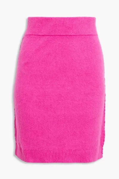 Мини-юбка из смесового хлопка с начесом HELMUT LANG, розовый
