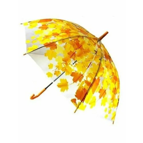 Зонт-трость Lukky, полуавтомат, купол 73 см., прозрачный, желтый