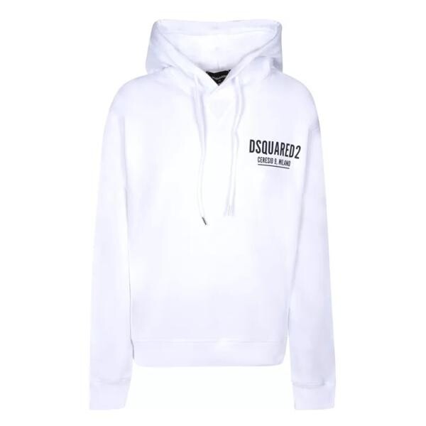 Футболка white cotton hoodie Dsquared2, белый