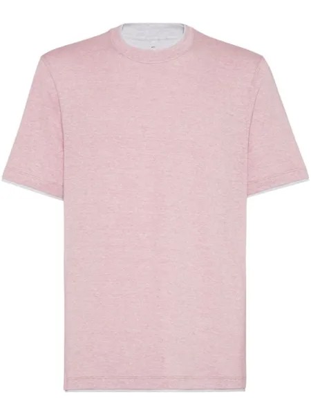 Brunello Cucinelli многослойная футболка из джерси, красный