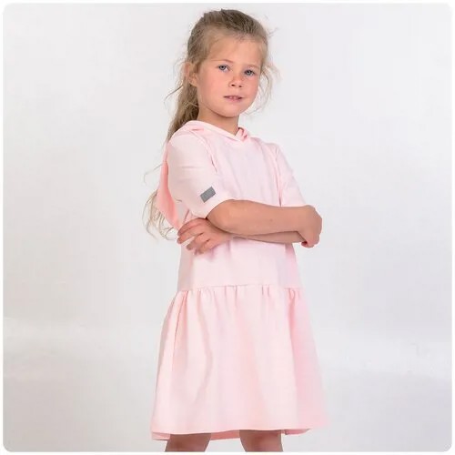 TW21-538230201 Платье детское с капюшоном, пудра, раз. 104