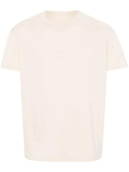 Maison Margiela футболка с вышитым логотипом, нейтральный цвет