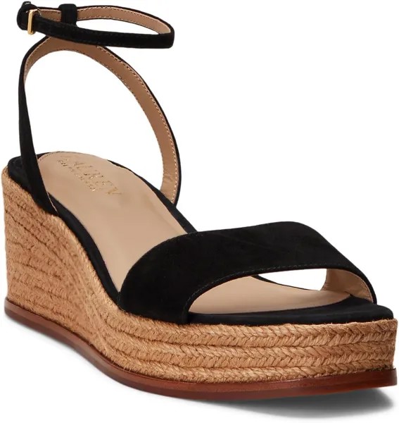 Босоножки Leona Suede Espadrille LAUREN Ralph Lauren, черный