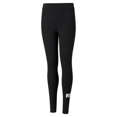Леггинсы с металлическим логотипом Puma Essentials+, черные повседневные спортивные штаны для мальчиков, 58705