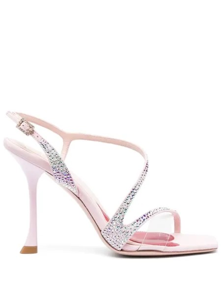 Roger Vivier босоножки с кристаллами, розовый
