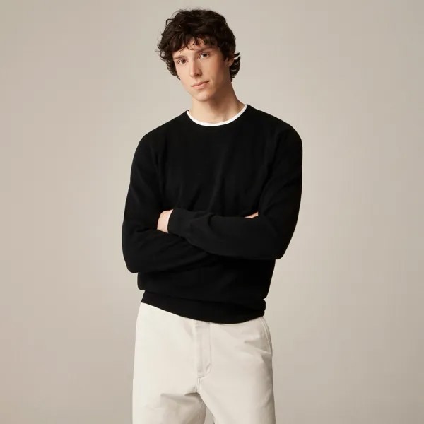 Свитер с круглым вырезом из хлопчатобумажной пряжи пике J.Crew, черный