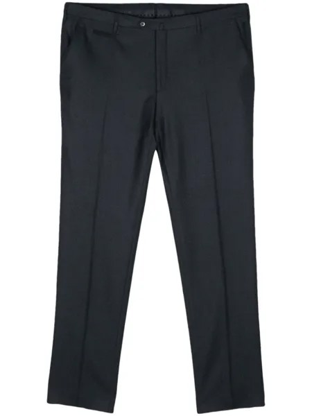 Corneliani клетчатые брюки строгого кроя, синий