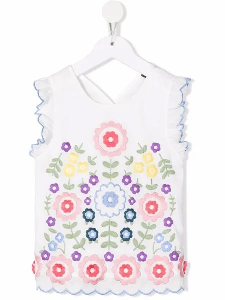 Stella McCartney Kids топ с цветочной вышивкой