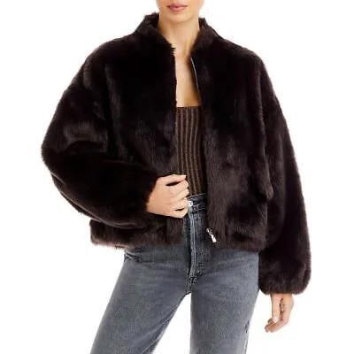 Proenza Schouler Женская коричневая укороченная куртка из искусственного меха Верхняя одежда M BHFO 5540