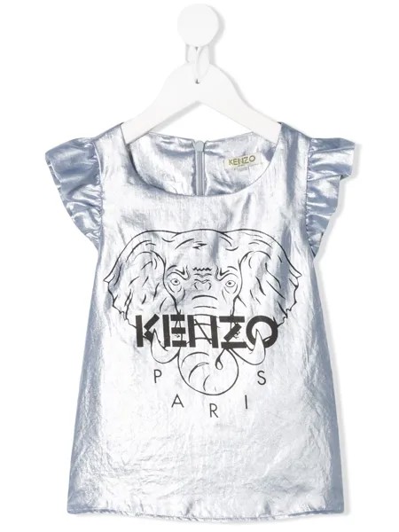 Kenzo Kids топ с эффектом металлик