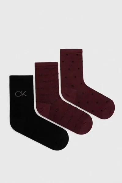 3 упаковки носков Calvin Klein, гранат