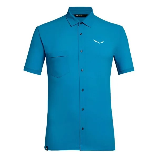 Рубашка с коротким рукавом Salewa Puez Minicheck 2 Dryton, синий