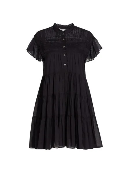 Ярусное мини-платье из хлопка Lanikaye Isabel Marant Étoile, черный