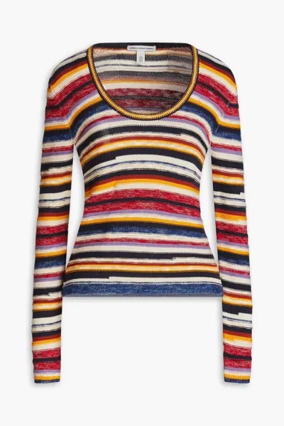 Полосатый свитер вязки интарсия Autumn Cashmere, многоцветный