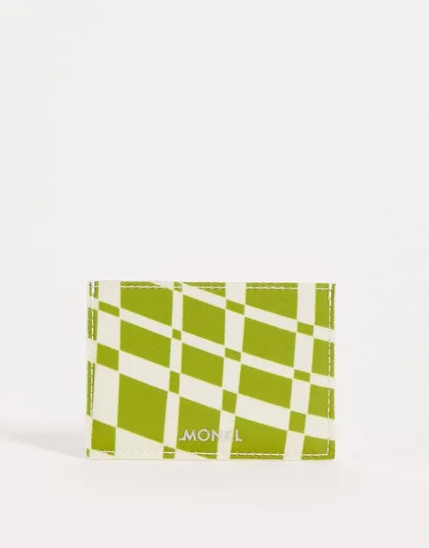 Зеленый кошелек для карт в клетку Monki-Зеленый цвет