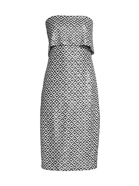 Платье без бретелек с пайетками Social Donna Karan New York, цвет chevron