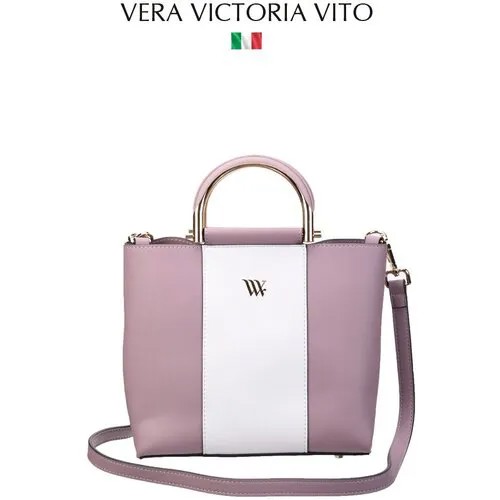 Сумка мессенджер Vera Victoria Vito, фактура гладкая, розовый, белый
