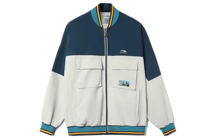 Спортивная модная коллекция куртка унисекс Deepwater Duck Blue Antarctic Gray Color-block Lining, цвет Deepwater duck blue Antarctic gray color-blocking