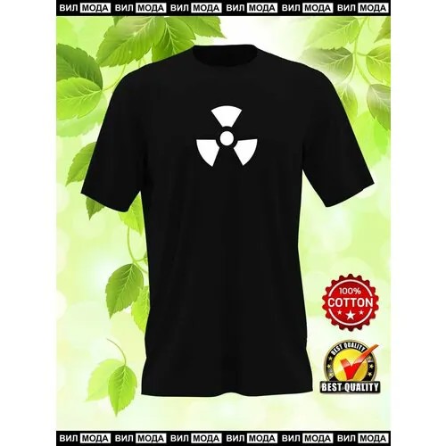 Футболка VilModa Радиация 2 черная с переливающимся принтом 3XL