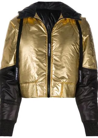 Just Cavalli пуховик с капюшоном и контрастными вставками