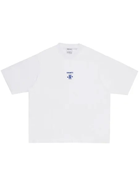 Marcelo Burlon County of Milan футболка с вышитым логотипом, белый