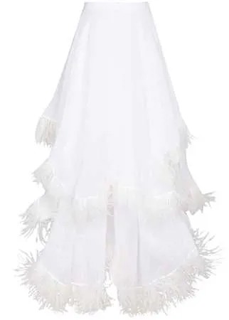 Christopher Kane ярусная юбка с перьями