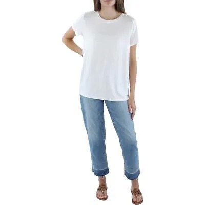 Женская эластичная футболка с круглым вырезом Eileen Fisher Top Petites BHFO 6201