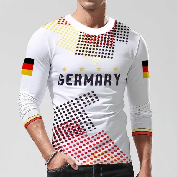 Мужская футболка с длинным рукавом для болельщиков чемпионата мира по футболу 2022 года в Германии