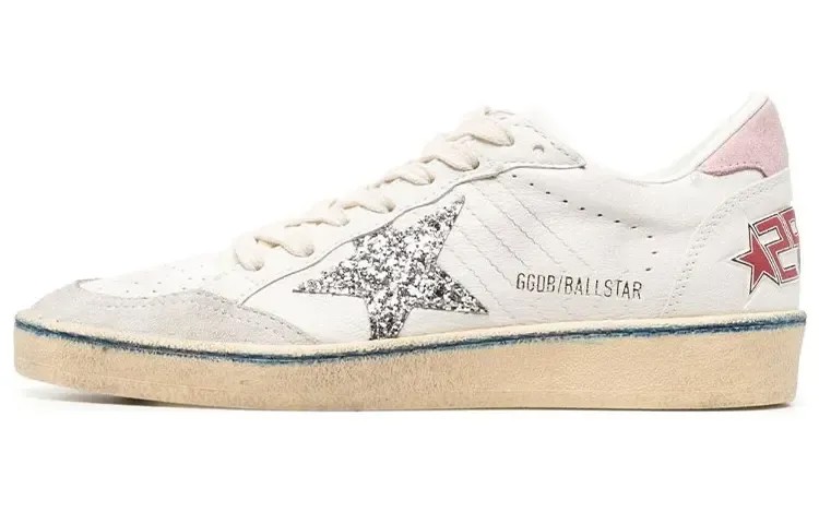 Кроссовки Golden Goose Ballstar Low-top Leather Sneakers, белый/серебряный