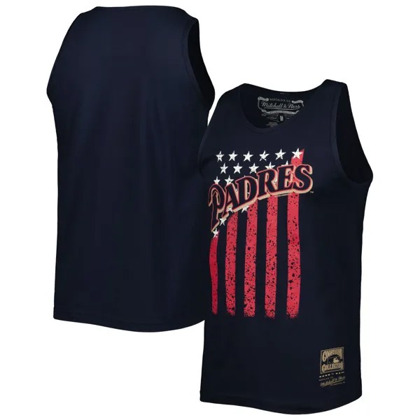 Мужская майка Mitchell & Ness Navy San Diego Padres Cooperstown Collection Stars and Stripes