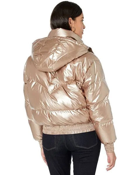 Пуховик AllSaints Mika Metallic Puffer, цвет Rose Pink