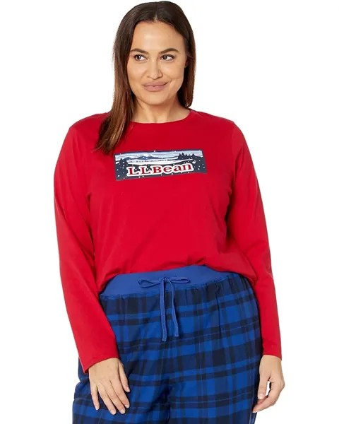 Пижамный комплект L.L.Bean Plus Size Camp Pajama Set, цвет Nautical Red