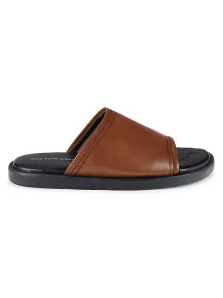 Кожаные сандалии Milios на плоской подошве Saks Fifth Avenue, цвет Dark Brown