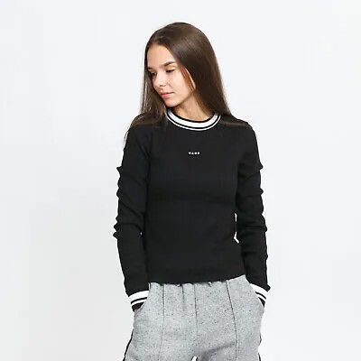 Vans Well Suited Knit LS Lifestyle Футболка женская черно-белая повседневная футболка