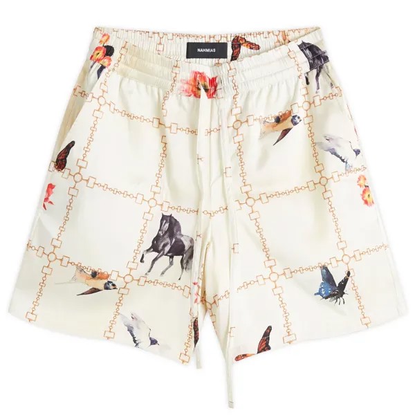 Шорты Nahmias Wildlife Silk Shorts, цвет Wildlife Print Ivory