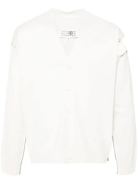 MM6 Maison Margiela кардиган с вырезами, белый
