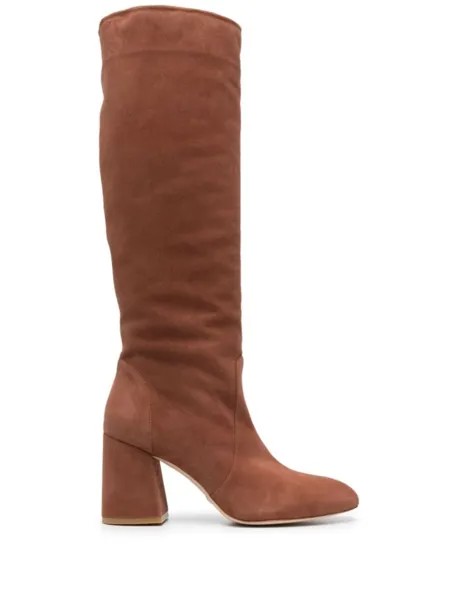 Stuart Weitzman сапоги Flareblock 85, коричневый