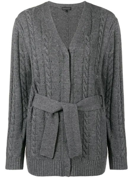 Кардиган косой вязки из смеси кашемира Cashmere In Love, серый