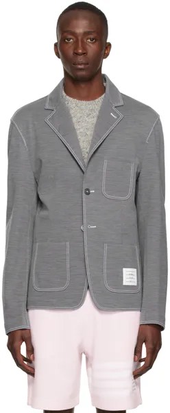 Серый шерстяной пиджак Thom Browne