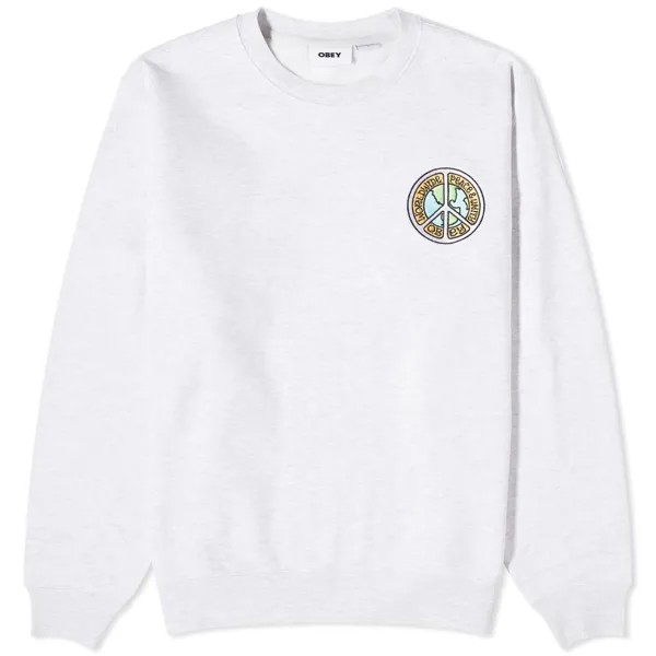 Свитер Obey Peace And Unity Crew, цвет Heather Grey