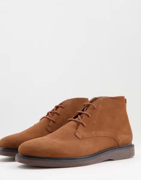 Коричневые кожаные ботинки чукка Topman Hudson Cillian-Коричневый цвет