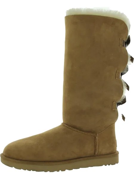Высокие женские замшевые ботинки из овчины Bailey Bow II без застежек UGG, цвет Chestnut