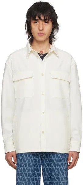 Рубашка Off-White с раздвинутым воротником Valentino