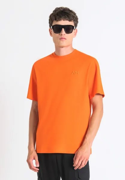 Базовая футболка Oversize T-Shirt With Embroidered Logo Antony Morato, цвет orange