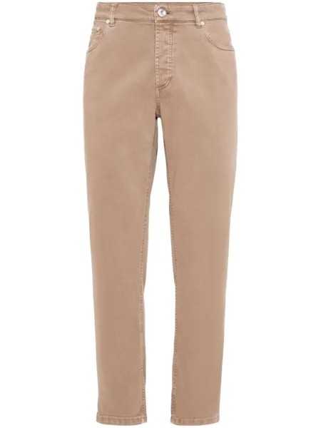 Brunello Cucinelli джинсы прямого кроя, коричневый